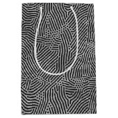 黒線ドット銀フェイク箔 ミディアムペーパーバッグ (正面)