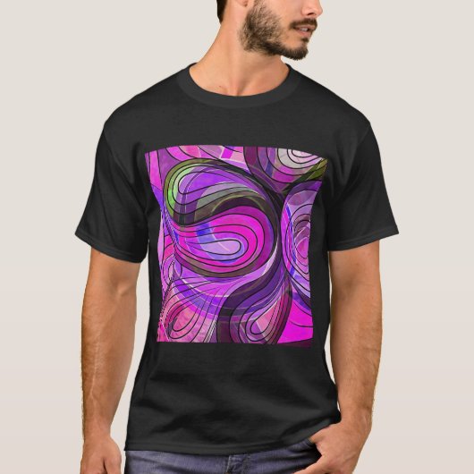 黒線付き炭バラ水落とし Tシャツ (正面)