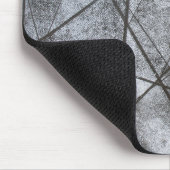 黒線白い灰色のストライプ長方形抽象芸術 マウスパッド (コーナー)