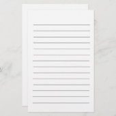 黒線白プレーンエレガントシンプル標準 便箋 (正面/裏面)