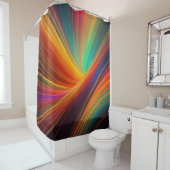 黒線白熱［赤熱］光を放つ抽象芸術カラフルデザイン シャワーカーテン (インサイチュ)