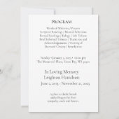 黒線花模様写真葬儀プログラム 招待状 (裏面)