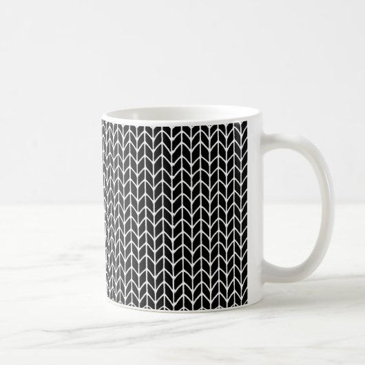 黒編み ホワイトマグ コーヒーマグカップ (右)