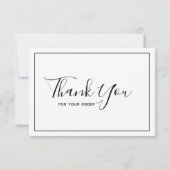 黒縁どと白のロゴを追加ありがとう サンキューカード (裏面)