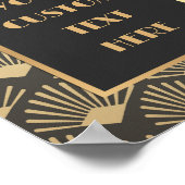 黒縁どと金ゴールドの文字付きアールデコ ポスター (角)