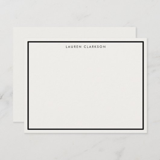 黒縁どエレガント文房具ノートカード 招待状 (正面/裏面)