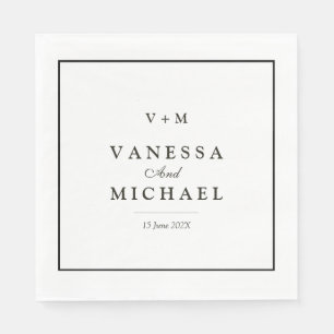 黒縁どシンプル結婚ユニークの スタンダードランチョンナプキン