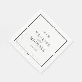 黒縁どシンプル結婚ユニークの スタンダードランチョンナプキン (角)