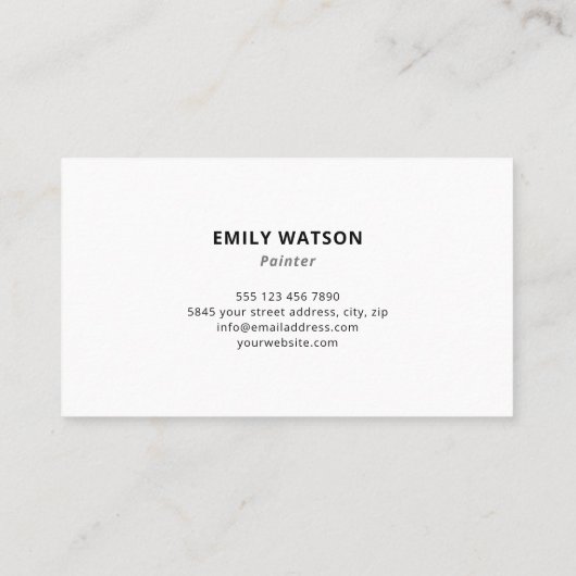 黒縁ど名モダンアートワークArtist Art Studio 名刺 (裏面)