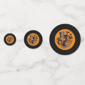 黒縁ど猫墓石こうもりハロウィーン コンフェッティ (正面)