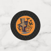 黒縁ど猫墓石こうもりハロウィーン コンフェッティ (スモール正面)