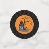 黒縁ど猫墓石ツリーハロウィーン コンフェッティ (スモール正面)