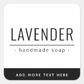 黒縁ど白モダン製ミニマル品ラベル スクエアシール (正面)