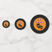 黒縁ど色のスカルハッピーハローウィンバルーン コンフェッティ (裏面)