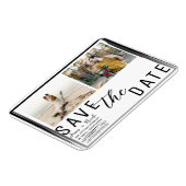 黒縁ど重ね写真の保存結婚日 マグネット (左側)