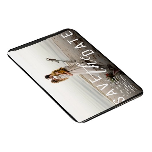 黒縁ど重ね写真の保存結婚日 マグネット (右側)