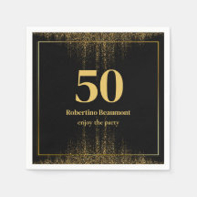 黒縁ど金ゴールドモダングリッター50誕生日