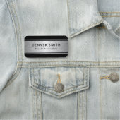 黒縁ど銀灰色グラデーション名とタイトル 名札 (インサイチュ)