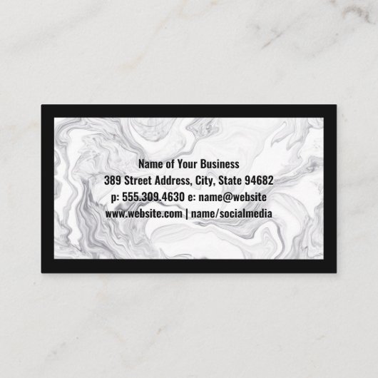 黒縁ど | 大エレガント理石 名刺 (裏面)