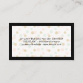 黒縁ど |水玉模様グリッターパターン 名刺 (裏面)