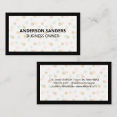 黒縁ど |水玉模様グリッターパターン 名刺 (正面/裏面)