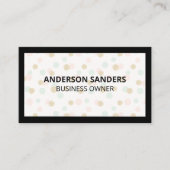 黒縁ど |水玉模様グリッターパターン 名刺 (正面)