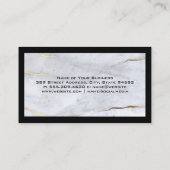 黒縁ど |金ゴールド大理石テクスチャの背景 名刺 (裏面)