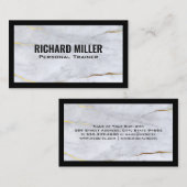 黒縁ど |金ゴールド大理石テクスチャの背景 名刺 (正面/裏面)