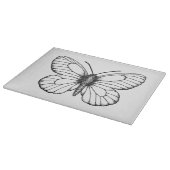 黒縁の白い蝶 カッティングボード (角)