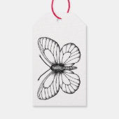 黒縁の白い蝶 ギフトタグ (裏面)