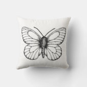 黒縁の白い蝶 クッション (裏面)