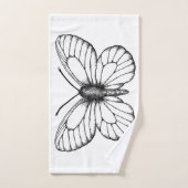 黒縁の白い蝶 バスタオルセット (ハンドタオル)