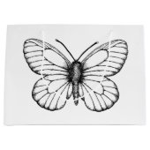 黒縁の白い蝶 ラージペーパーバッグ (正面)