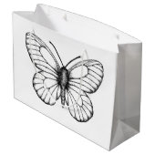 黒縁の白い蝶 ラージペーパーバッグ (裏面アングル)
