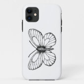 黒縁の白い蝶 Case-Mate iPhoneケース (裏面)