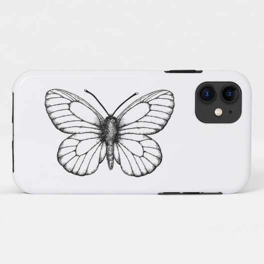 黒縁の白い蝶 Case-Mate iPhoneケース (裏面(横))
