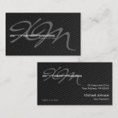 黒織られる堅く編まれたカーボン繊維 名刺 (正面/裏面)