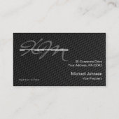 黒織られる堅く編まれたカーボン繊維 名刺 (裏面)