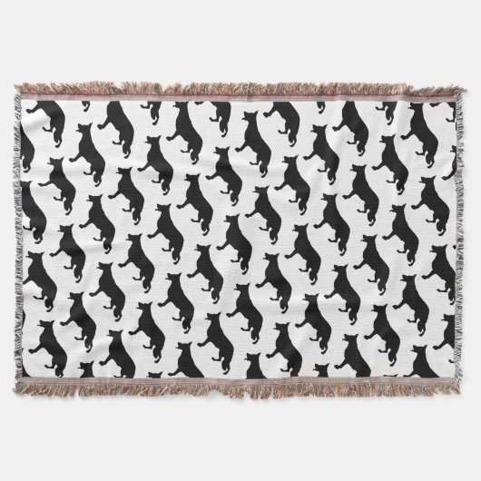 黒羊飼い犬のパターン スローブランケット (正面)