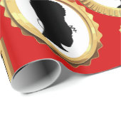 黒美しいヴィンテージアフリカカメオ ラッピングペーパー (ロールコーナー)