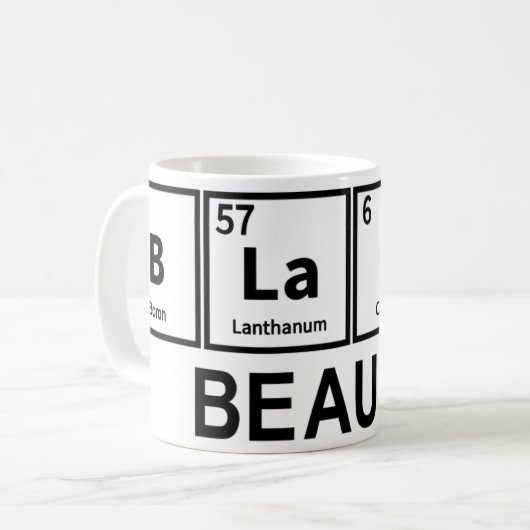 黒美しい周期表 コーヒーマグカップ (正面左)