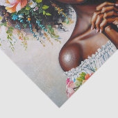 黒肌の女性の祈フローラポートレート 薄葉紙 (詳細)