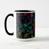 黒背景にカラフルなハート マグカップ (左)