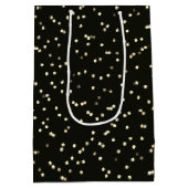 黒背景にクリスマスの金星 ミディアムペーパーバッグ (裏面)