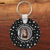 黒背景にパールサークルの写真 キーホルダー (裏面)