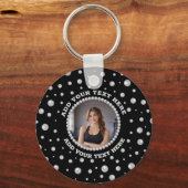 黒背景にパールサークルの写真 キーホルダー (正面)