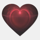 黒背景に光るハート ハートシール (正面)