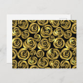 黒背景に咲く金色の花 ポストカード (正面/裏面)