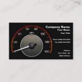 黒背景に対する車速計 名刺 (正面)