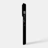 黒背景に星と虹色のハート iPhoneケース (左側面)